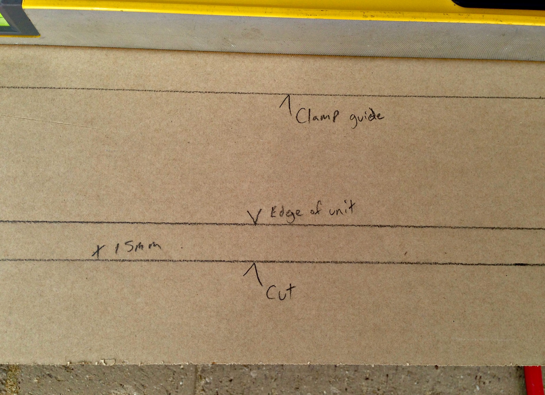 Put masking tape on your worktop to make marking it easier