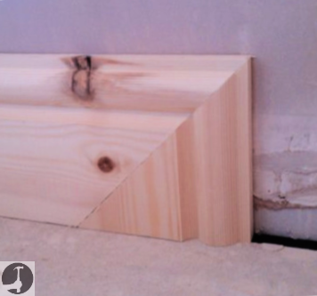 End skirting board by mitering down to the floor