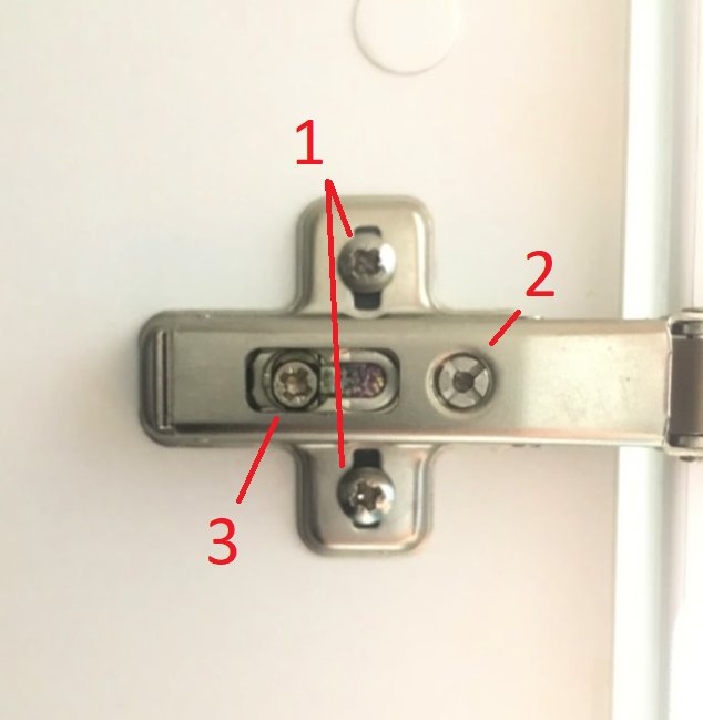 How to adjust a kitchen cabinet door hinge