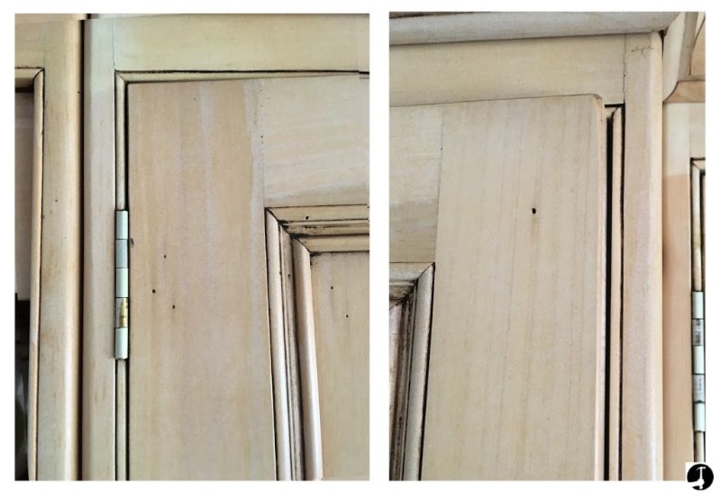 Adjust a door by tightening the hinge screws