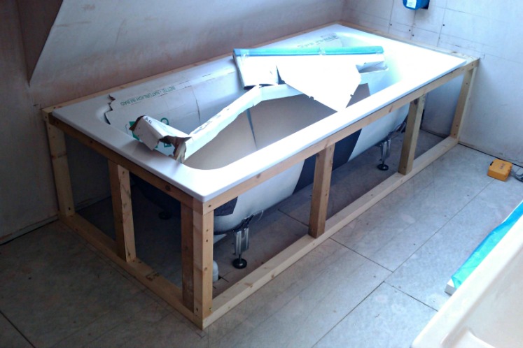 making a solid bath panel stud work frame