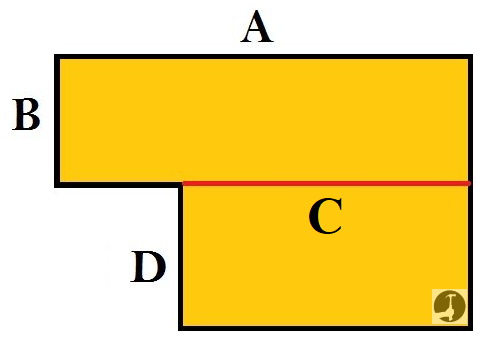 How to calculate the square area of a L shaped room